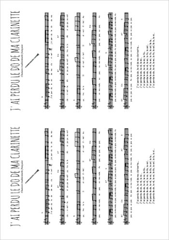 J'ai perdu le do de ma clarinette Partition gratuite